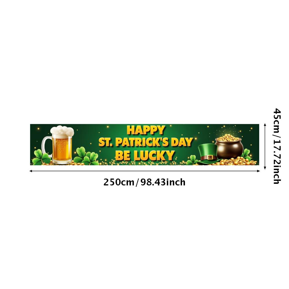 Vertical Decorative Banner Irish Banner Decorative Celebration Background Happy Celebration St Patrick s Backdrop for Event