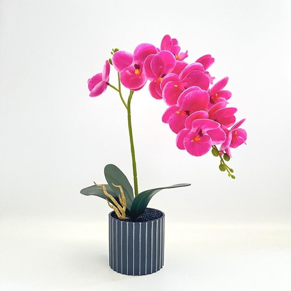 Flower Pot Artificial Orchid Bonsai Multi-Bloom Artificial Faux Plants Home Decor