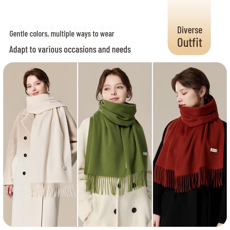 JIUMU Women's 100% Pure Wool Scarf & Shawl