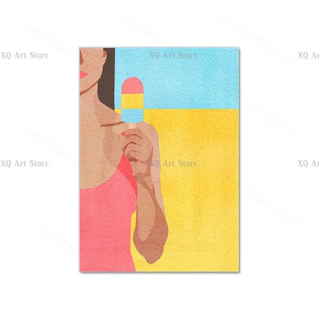 Nordic Poster Pool Party Swim Diving Bathtub Coffee Girl Abstract Wall Art Print Canvas Painting Decor Pictures Living Room Home