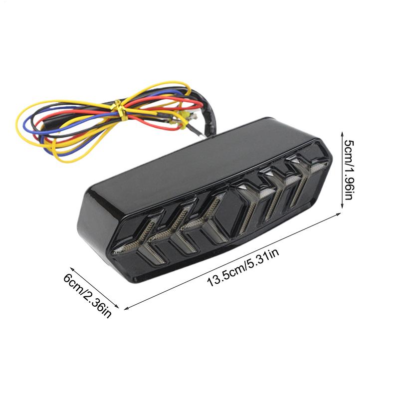 LED Brake Tail Lights Ultra-Bright Integrated Fishbone Flowing Tail Light Safe Motorbike Brake Rear Light Motorcycle Taillight