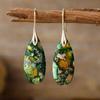 Luxury New Bohemian Emperor Stone Water Drop Pendant Earrings European and American Popular Natural Stone Jewelry Jewelry