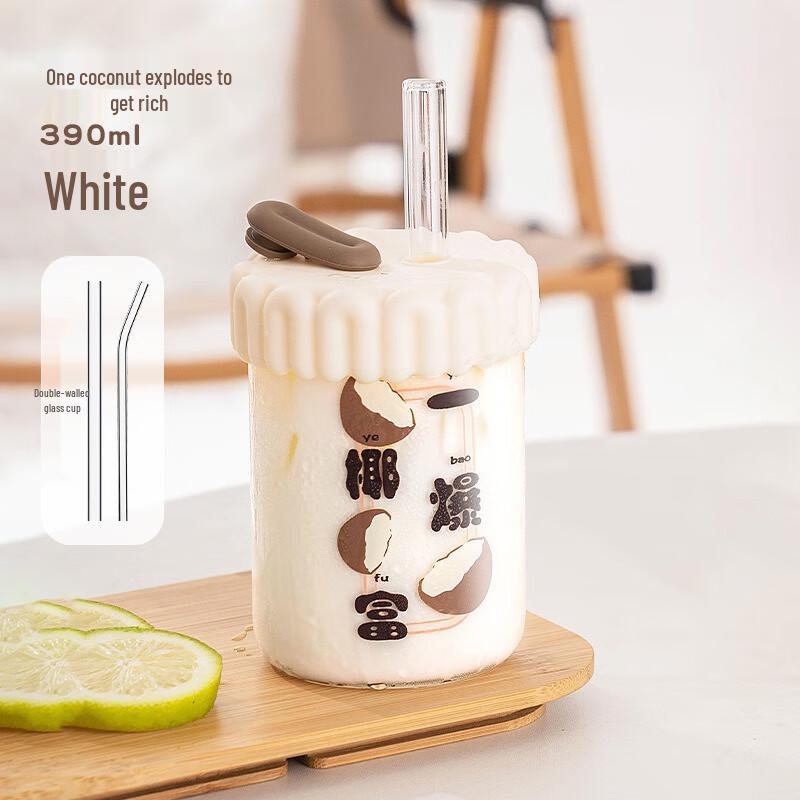 

Скляний стакан Diller з двома трубочками, яскравий фруктовий