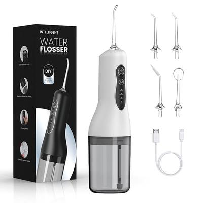 Tragbarer Munddusche DIY 300ML Tank 4 Reinigungsmodi USB Wiederaufladbar IPX7 Wasserdicht Zahnseide 4 Wasserdüsen