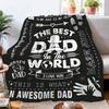 1Pc Father's Day Blanket Gifts The Best DAD In The World Birthday Gifts From Daughter/Son Valentines Day Presents For Father