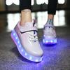 Luz LED Recargable Patines para Niños Adultos Zapatos Fugitivos Compañeros de Clase