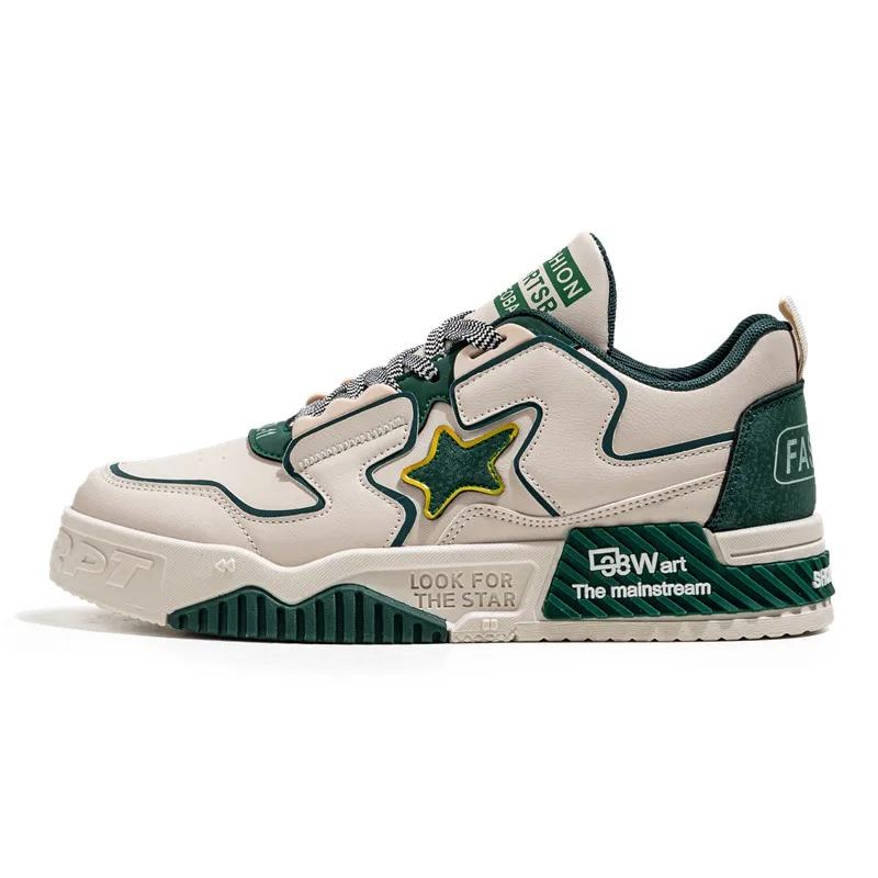 Mode Gelber Stern Chunky Herren Skateboard Turnschuhe rutschfeste atmungsaktive Männer Casual Sportschuhe Bequeme Mann trendige Turnschuhe