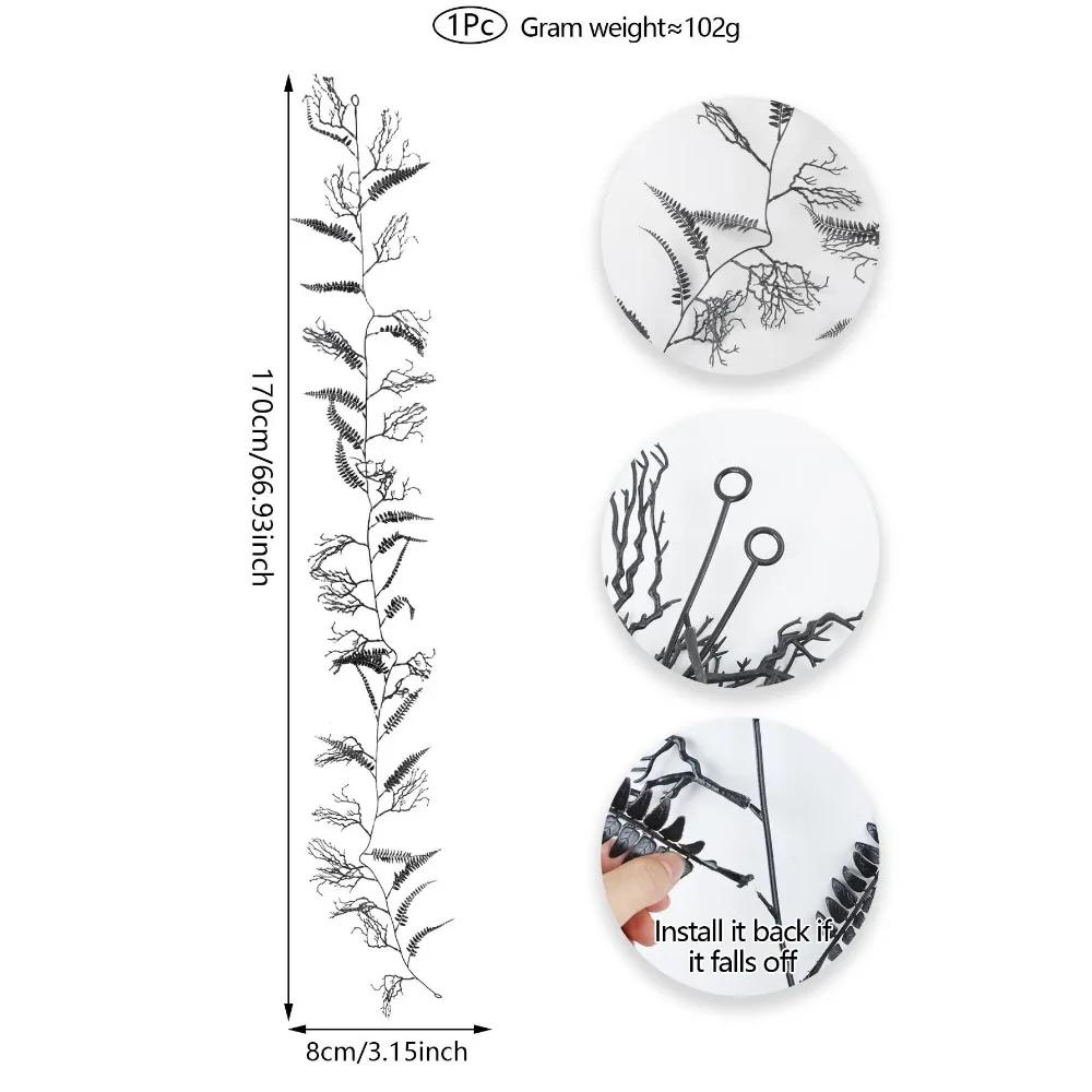 

Украшение для моделирования на Хэллоуин 174 см, черная эвкалиптовая трость, праздничный макет