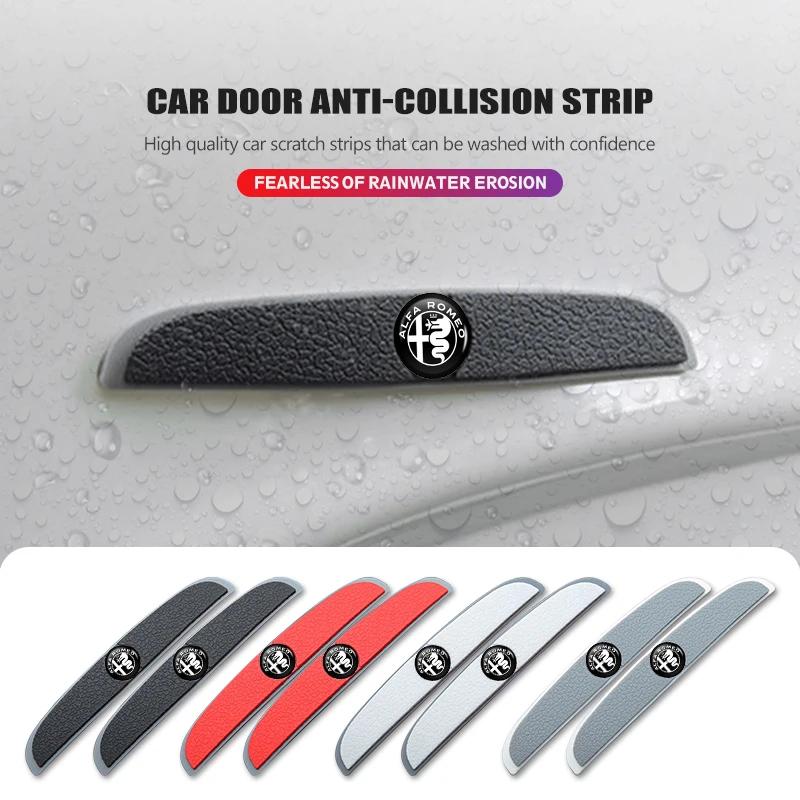 YUPR7 4pcsCar Door Protector Guard Strip Scratch Protection Stickers For Alfa Romeo 159 Giulietta 156 147 Giulia Mito GT Stelvio