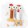 Pet Toy Extended Neck Chicken Design Plush Dog Toy Tug-of-War Soft Elastic Chewing Toy with Squeaky Sound Puppy Teething Relief Interactive Small Dog