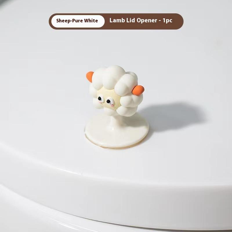 Lovely Cartoon Toilet Lifting Device Avoid Touching Toilet Lid Handle WC Accessories Anti Dirty No Punching