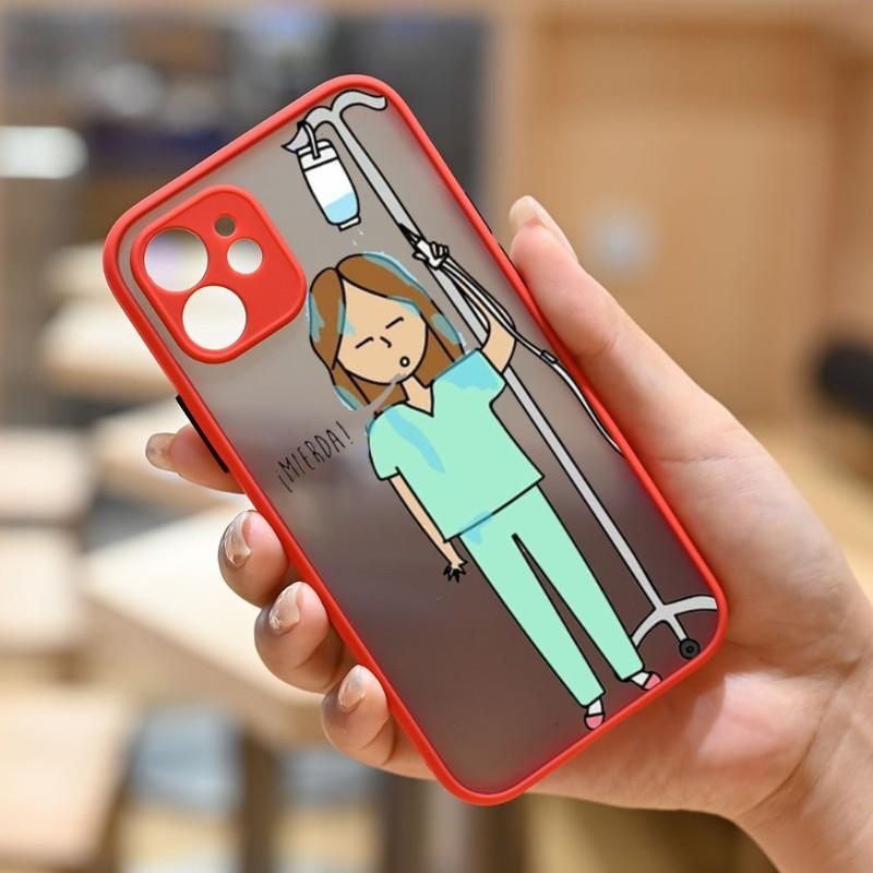 Funda de Teléfono Enfermera Medicina Salud Para IPhone 14 13 12 11 Mini Pro Max XS X Max XR 8 7 Plus SE 2022 Color Piel Cubierta de Teléfono