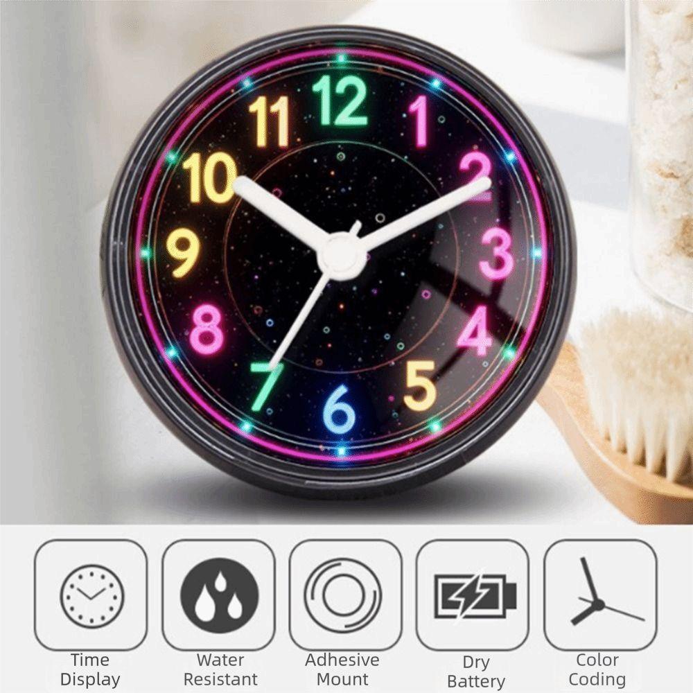 Waterproof Wall Clock Suction Cup Quartz Clock Easy Read Shower Clock Bathroom