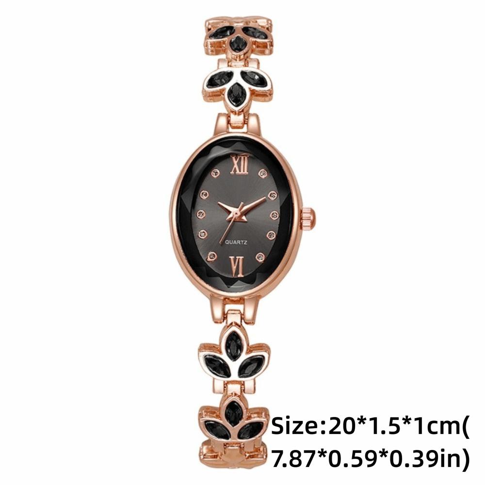 Alloy Luxury Wrist Watches Oval Shape Quartz Watches Elegant Chain Watch  Girls