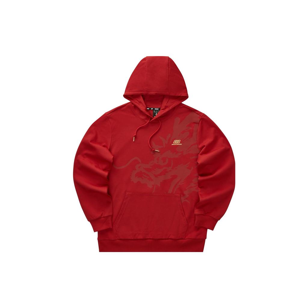 Skechers New Year Series Printed Pattern Knitted Hoodie Unisex Hoodies Light-Red L124U051-03LC