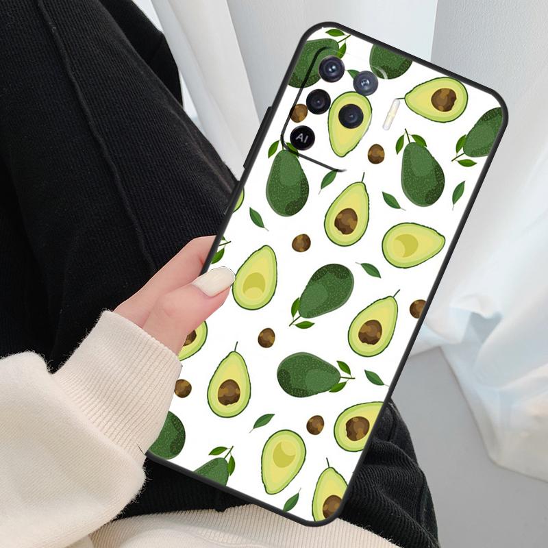 Avocado-Muster-Hülle für Oppo A96 A76 A16 A60 A98 A58 A78 A18 A38 A80 A40 A77 A57 A17 A74 A54 A94 A15 A5 Pro