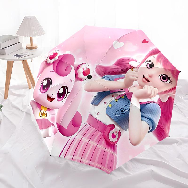 Pink, Cute Automatic Opening and Closing, 8 rib Structure Portable Umbrella, Suitable for Men and Women in All Seasons Perfect Gift for Hol