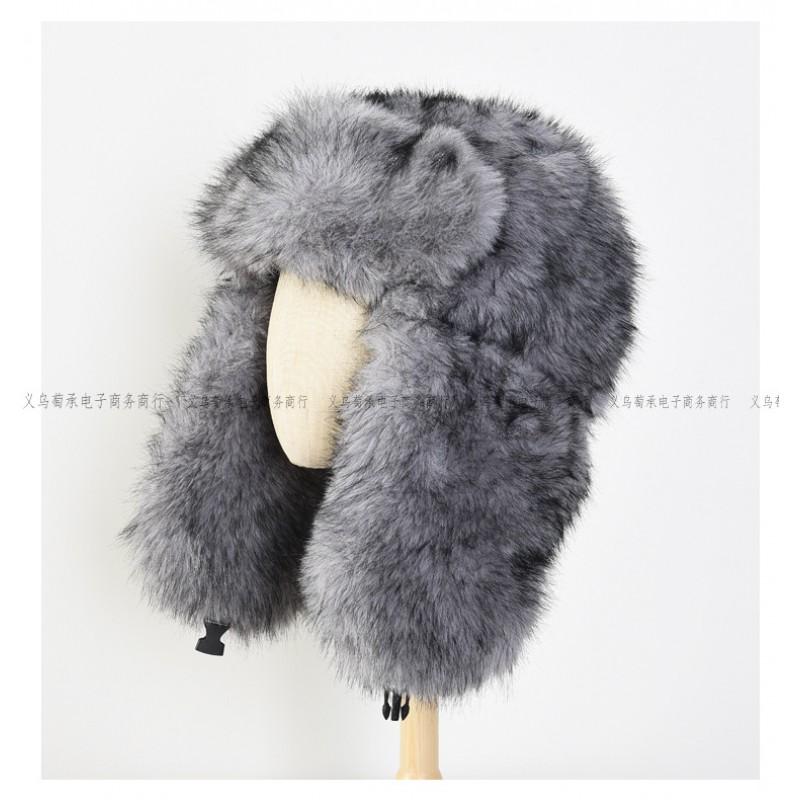 Faux Fur Hat Women Men Winter Warm Ear Protection Beanie Outdoor Snow Hiking Cap