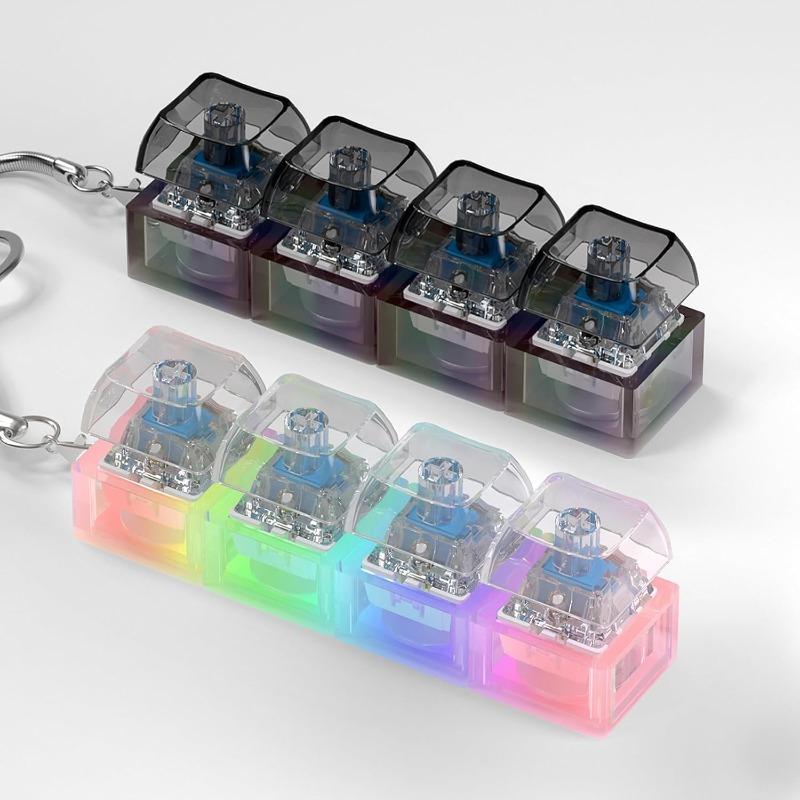Light Up Keyboard Keychain Clickable Button Stress Relief Anxiety Relief Office Desk Accessory Keychain For Adults Teens