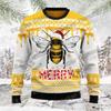 PLstar Cosmos Oh Christmas Bee Wzór 3D Nadruk Męski Brzydki Sweter Świąteczny Zimowy Unisex Codzienny Ciepły Dzianina Sweter MY18