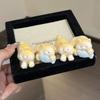 Hairpin Flocked Cat Hug Fish Design Hair Clip Soft Healing Multiple Expression Styles Versatile Hair Accessory