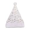 Glitter White Plush Christmas Hat Gold/Silver Foil Snowflakes/Stars Xmas Party Hat  Winter