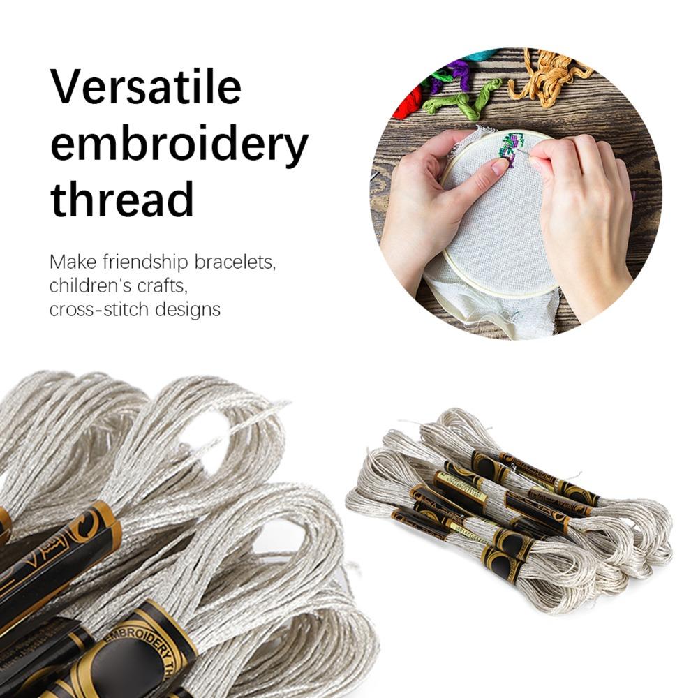 24pcs Silver Glossy Embroidery Floss Glitter Thread HandMade Yarn Cross Stitch Threads DIY Craft