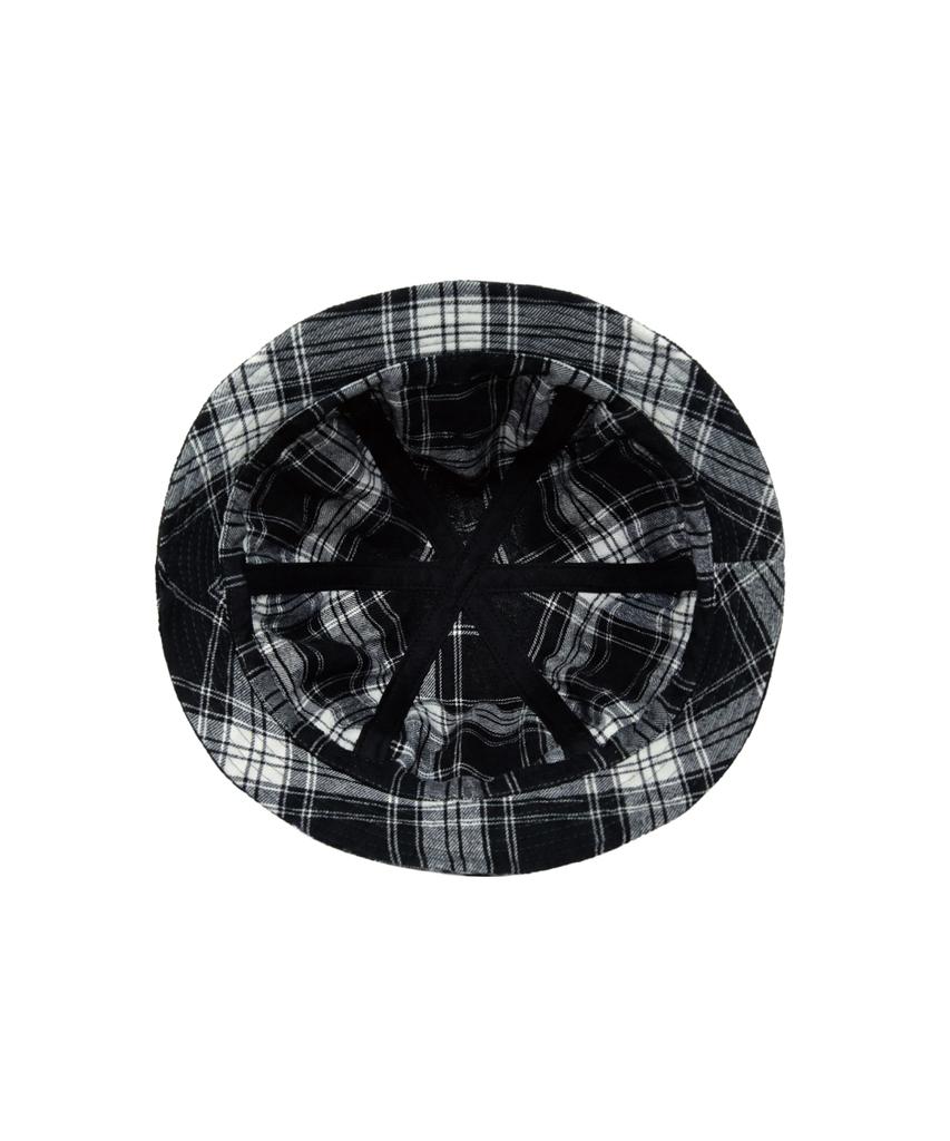 Koldeubeullaengkis Oversized Six-Panel Cotton Bucket Hat Black Check
