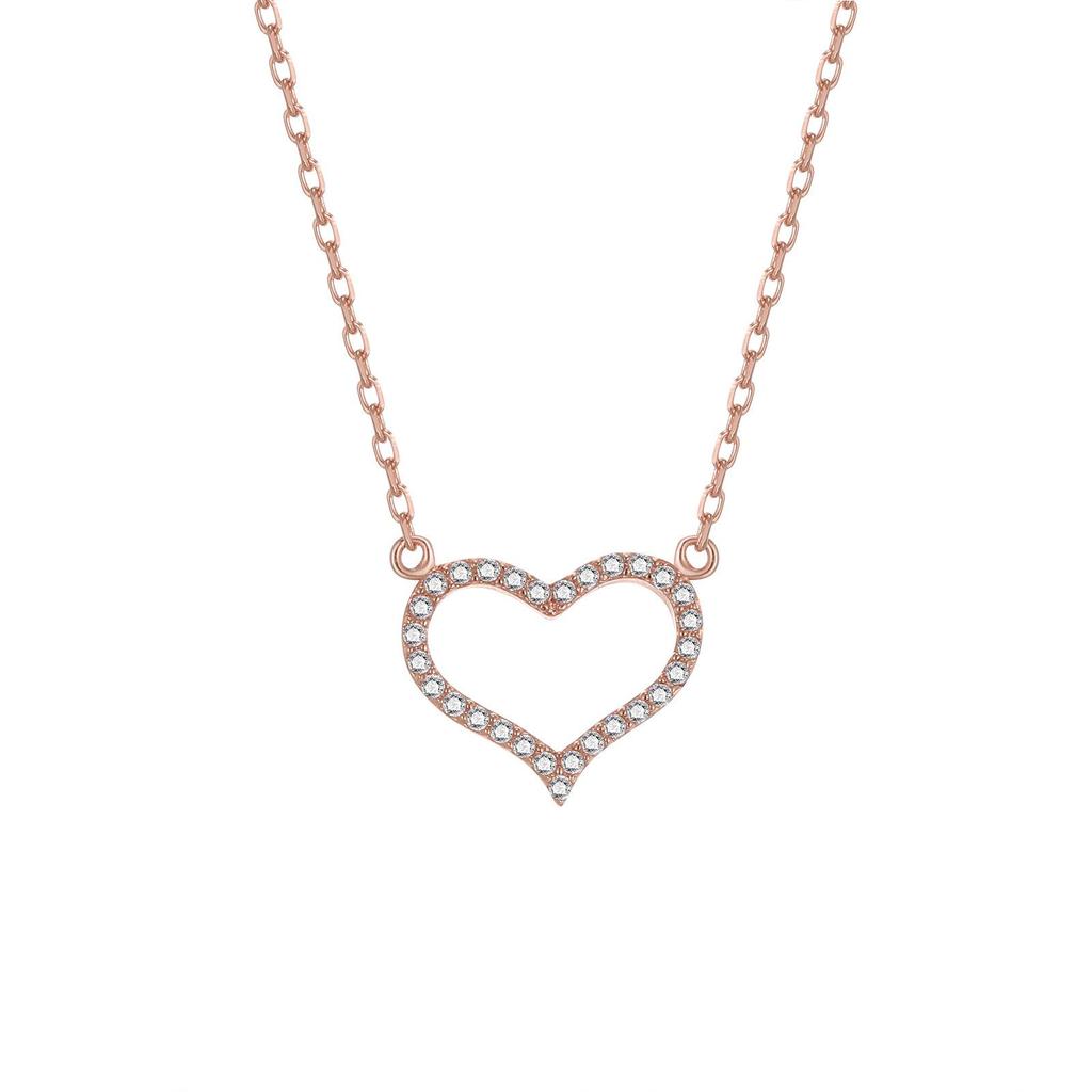 Beixi S925 Sterling Silver Rhinestone Heart Clavicle Chain - Elegant and Simple Luxury Jewelry