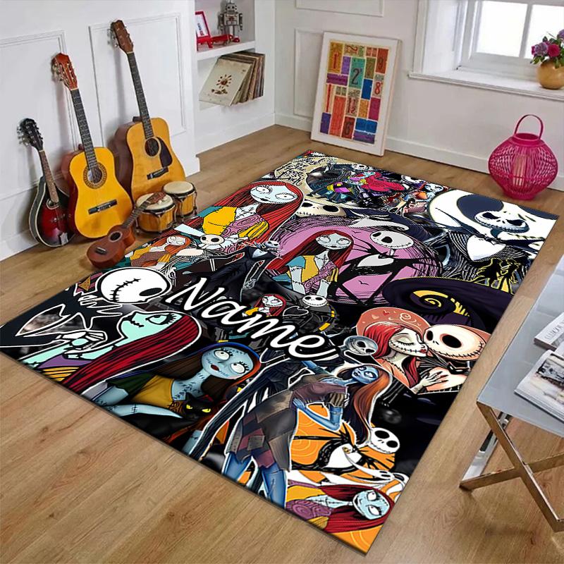 Custom Jack Mat Personalized Name, Polyester Washable Indoor Entryway Rug, Gift for Christmas, Easter, Thanksgiving Day