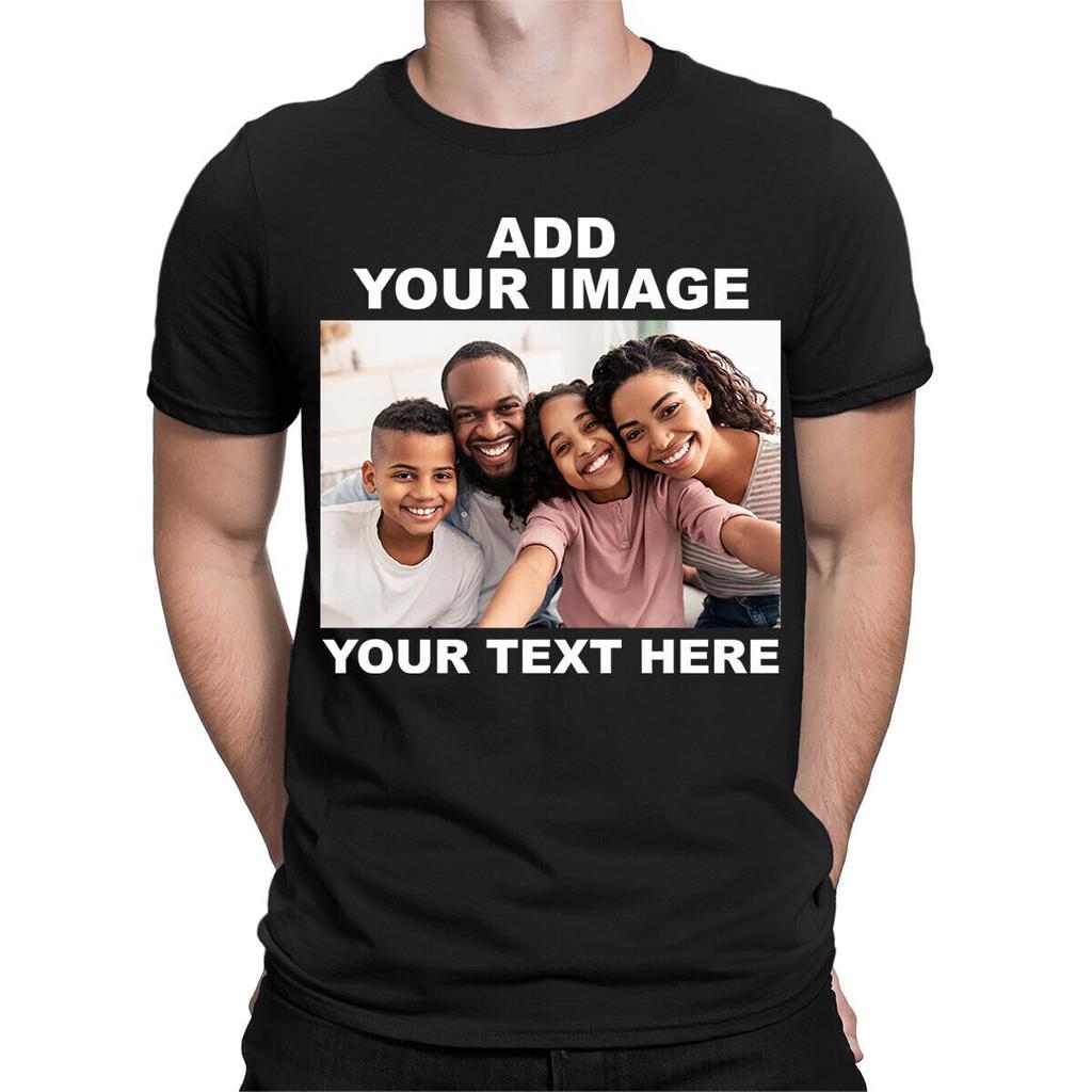 Personalised Your Photo Picture Text Mens Womens TShirts Tee Top TA56 2T1A1