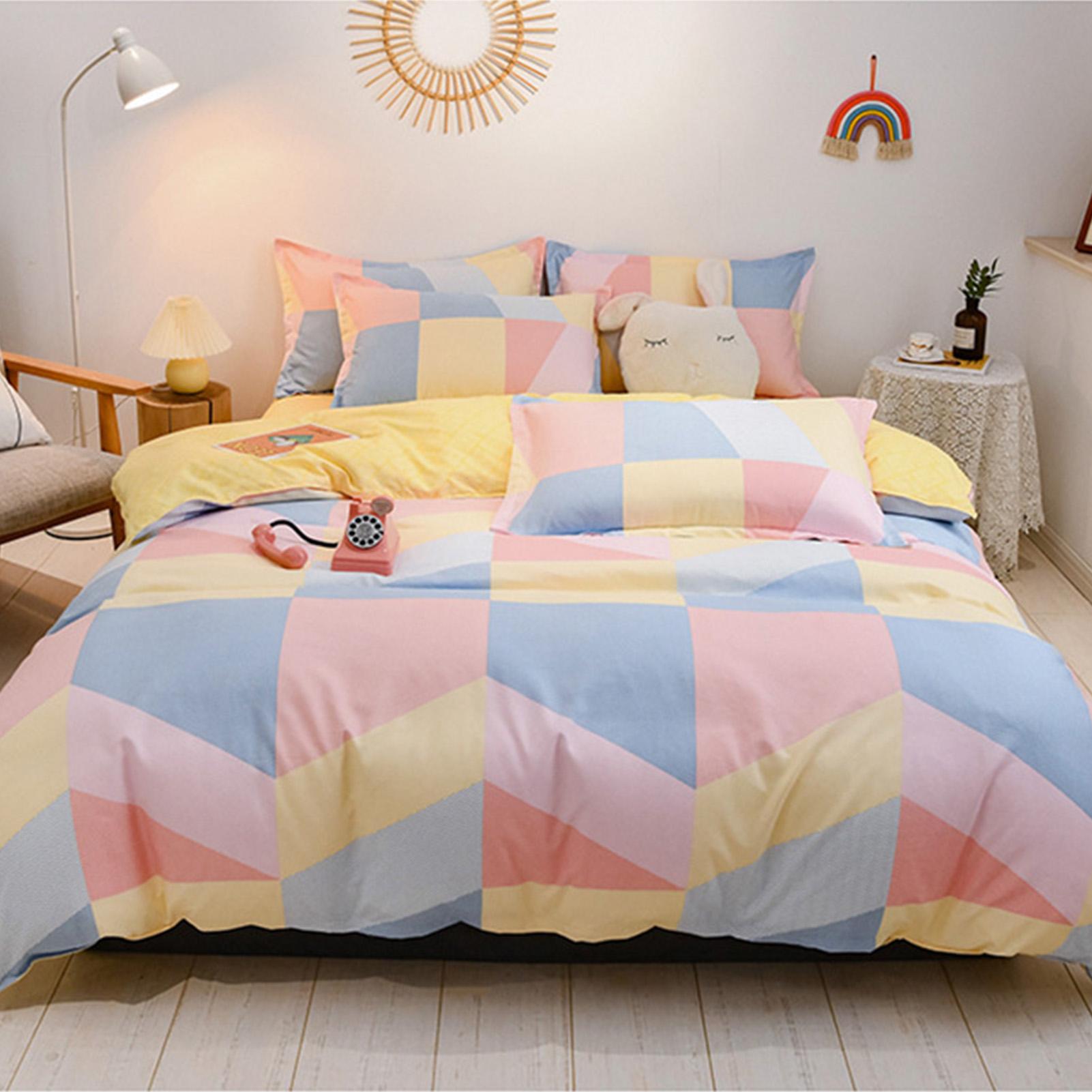 

3pcs Bedding Set Soft Cotton Bed Sheet Quilt Cover Pillowcase Thickened Bedclothes for Home
