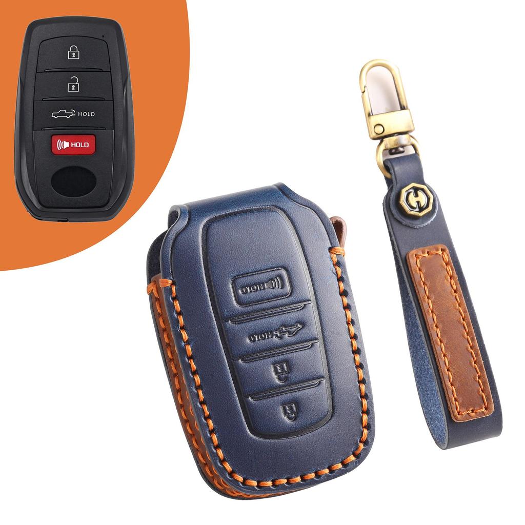 Leather Key Cover for Toyota Sienna, Tundra, Vellfire, and Alphard with Buckle