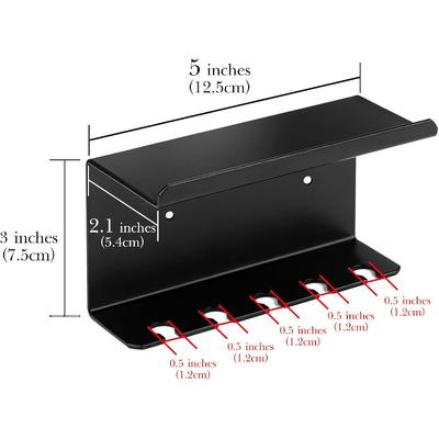 Linkidea Wall Mounted Toothbrush Holder for Shower, Aluminum Self-Adhesive 5 Slots Tooth Brush and Toothpaste Organizer Hanger Compatible with