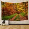 Autumn Forest Tapestry Wall Hanging Natural Fallen Leaves Landscape Hippie Tapestry Colorful Living Room Hanging Wall Tapestry