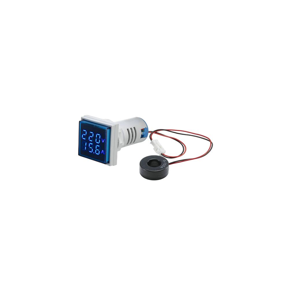 AC 50-500V 0-100A Square LED Digital Voltmeter Ammeter 110V 220V Voltage Current Meter Voltammeter Car Volt Amp Tester Detector