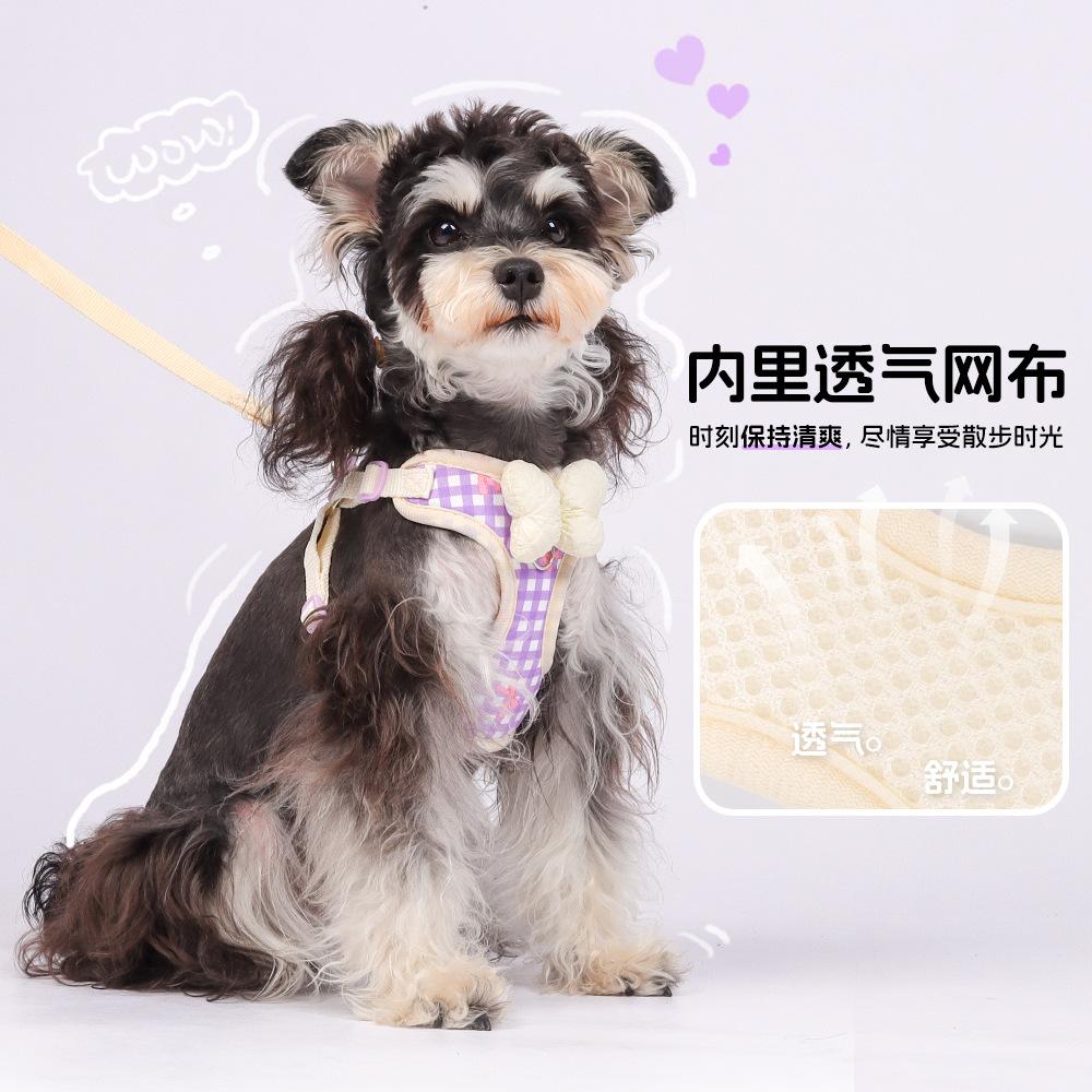 Dog Chest Strap Bow Soft Comfortable Sweet Dogs Traction Rope Puppy Accessories for Small Dogs Dog Harness