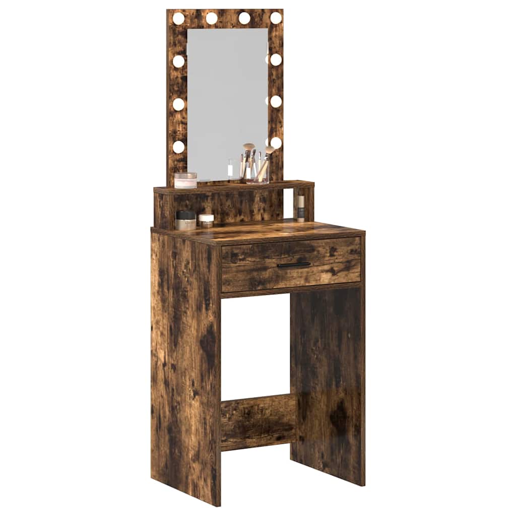 Makeup Table with Storage Brown 50 x 41 x 140 cm Engineered Wood