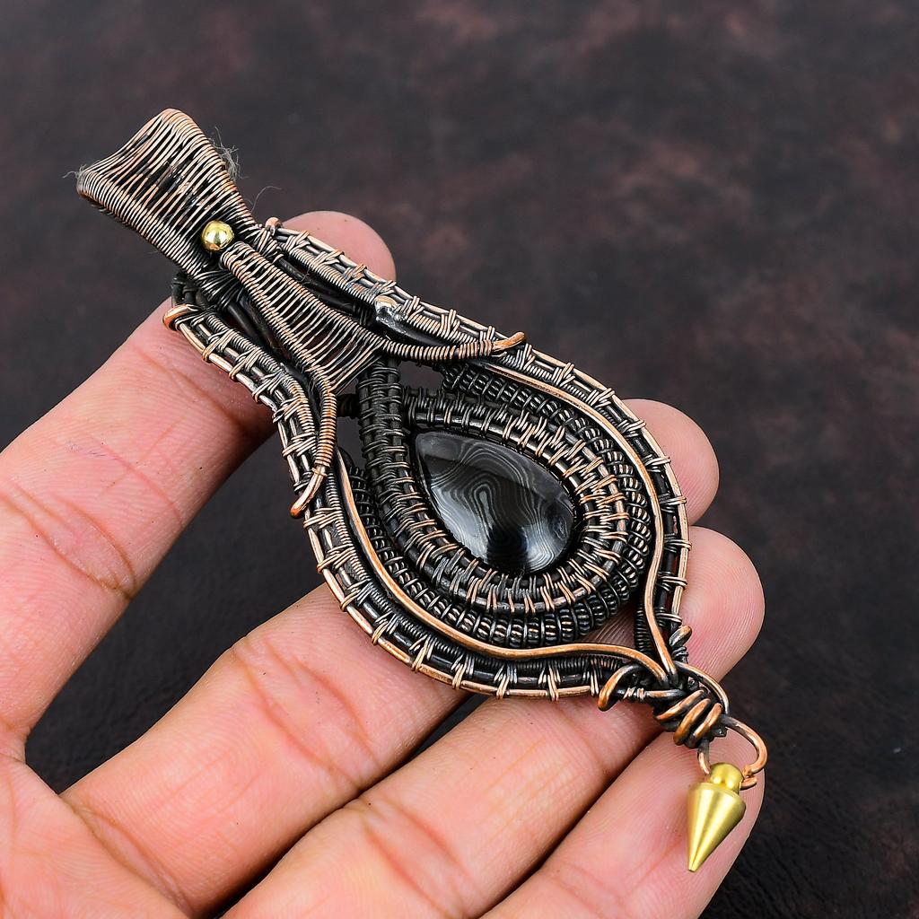 Psilomelane Pendant Copper Wire Wrapped Pendant Brand New Pendant Handmade Jewelry Genuine Gemstone Pendant Copper Wire Jewelry Gift For Mom
