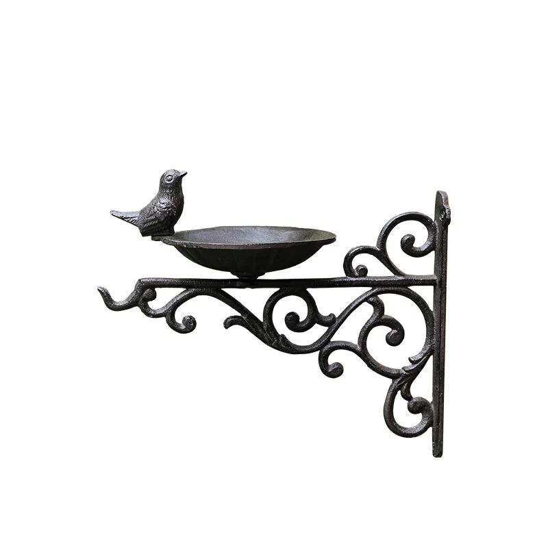 Retro Cast Iron Crafts Cast Iron Bird Feeding Basin Wall Decoration European Classical Nostalgic Style Courtyard Wall Hanging