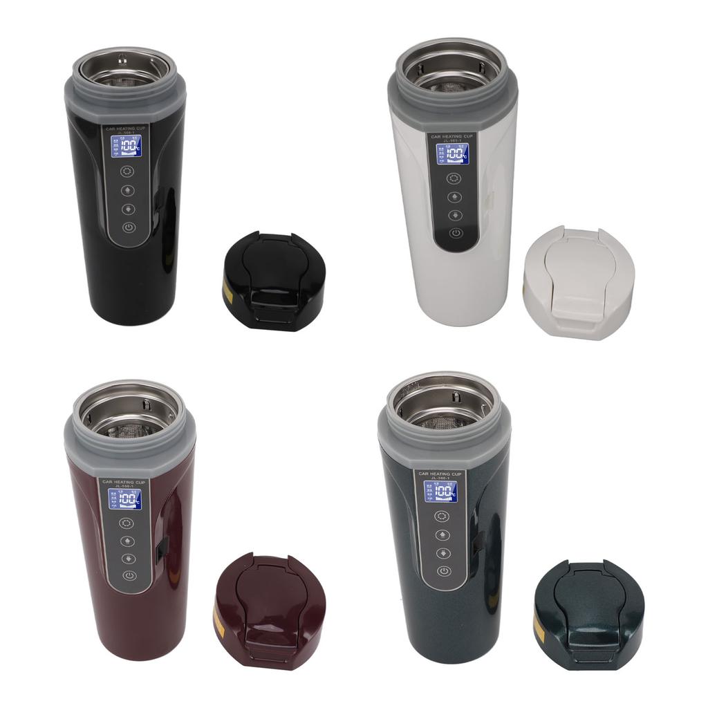 500ml Intelligent Screen Display Car Electric Kettle Car Electric Hot Water Mug Portable Car Heating Cup 12V 24V
