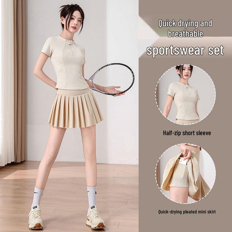 Women's Summer Quick-Dry Badminton & Tennis Skirt Set