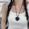 Vintage Black Leather Love Necklace Fashion Lace 3D náhrdelník dárek pro přátele