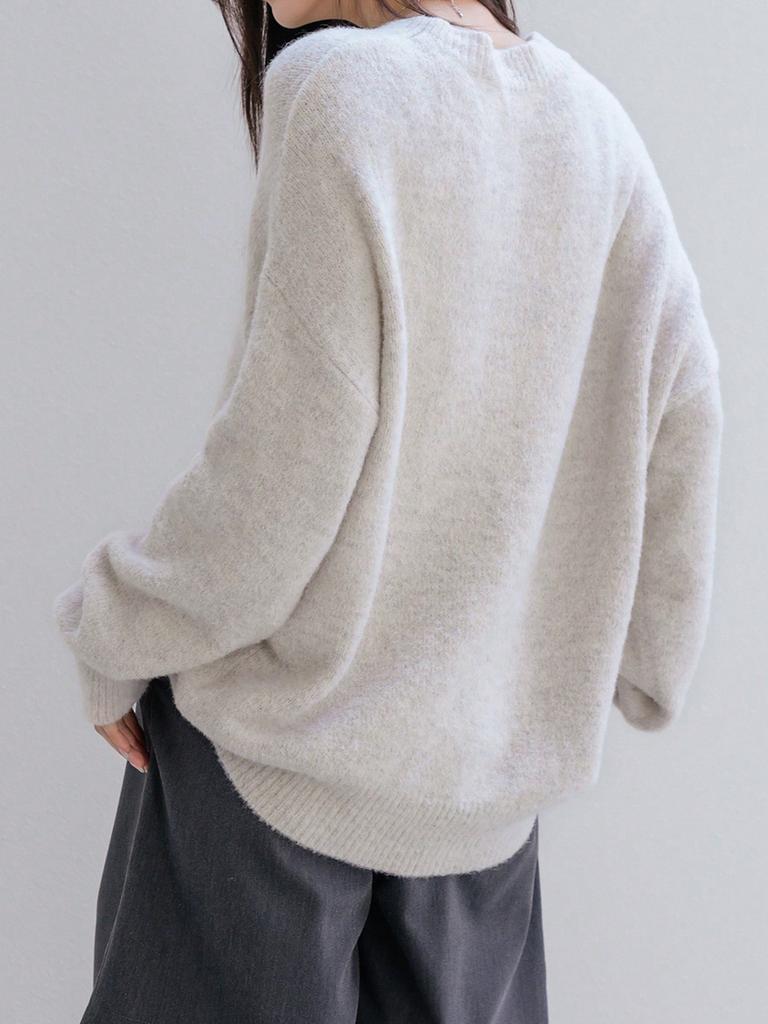 Simple Turtleneck Sweater Round Neck Sweater Solid Color Top