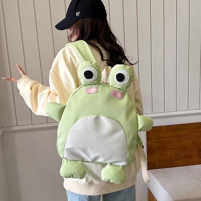 New Ugly Cute Funny Cartoon Big Frog Backpack Student Creative Girl Casual Backpack