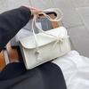 Solid Color Bow Ribbons Shoulder Bag Leisure Women's Handbag Large Capacity Underarm Bag  Daily