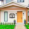 Personalized Metal Art Deco Address Sign Love Shape House Number Plate Reusable Detachable Wall Decor