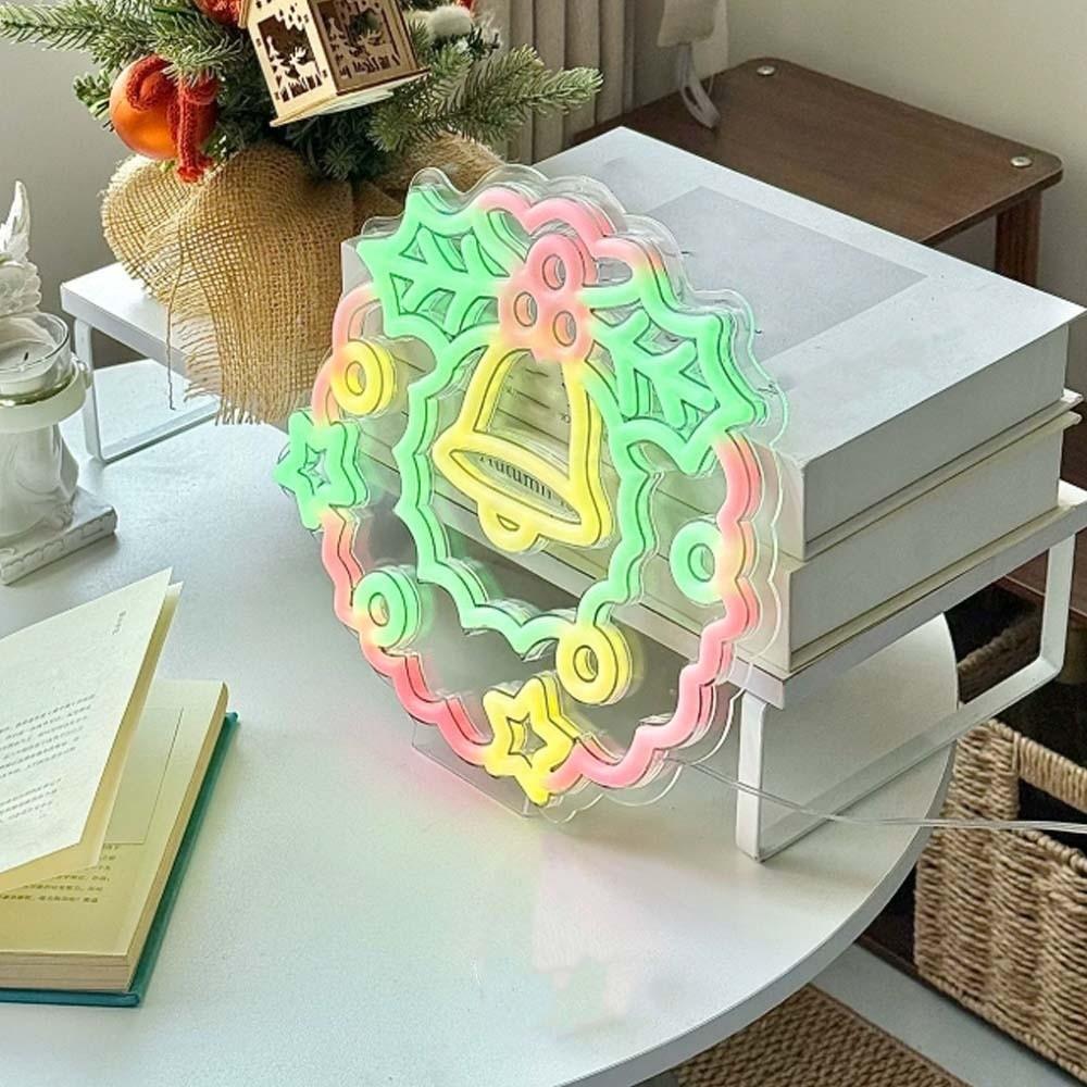 Double-sided Christmas Neon Sign USB-powered Festive Ambient Board Acrylic LED Lamp Influencers