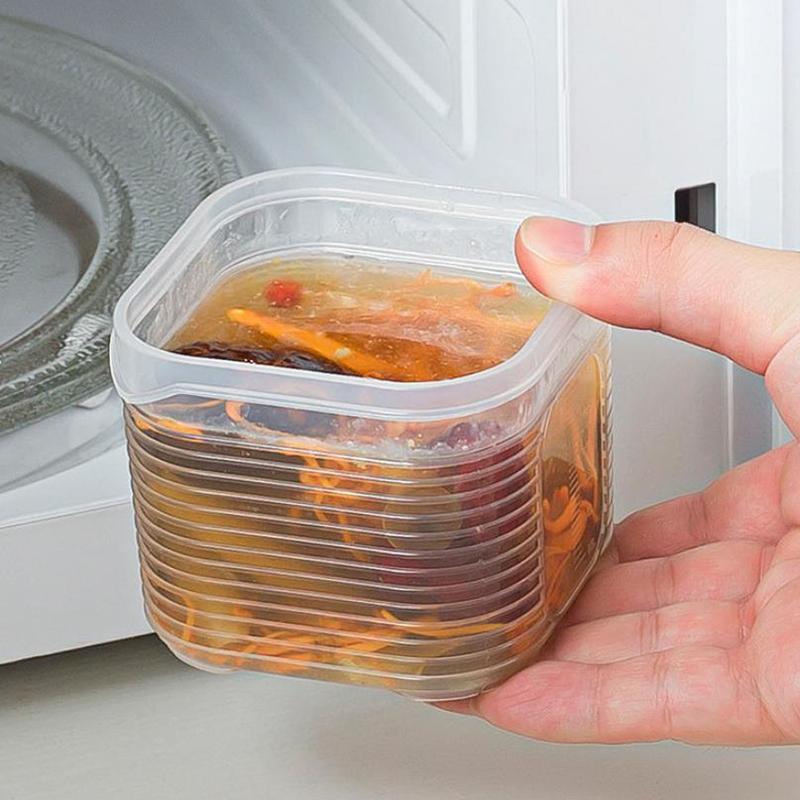 Lebensmittelaufbewahrungsbehälter 6 Fächer Gemüse Obst Frischhaltebox mit Deckel für Kühlschrank Küche Gewürz Aufbewahrungsglas