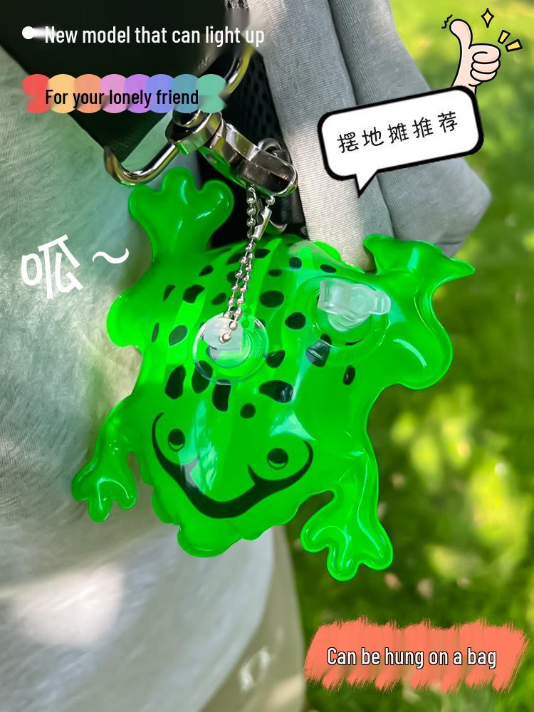 Glowing Frog Balloon Backpack Pendant Keychain – Cute Cartoon Gift